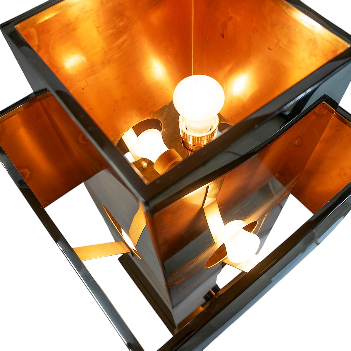 Lampe de table vintage Willy Rizzo « Love », acier inoxydable et laiton, années 1970-photo-6