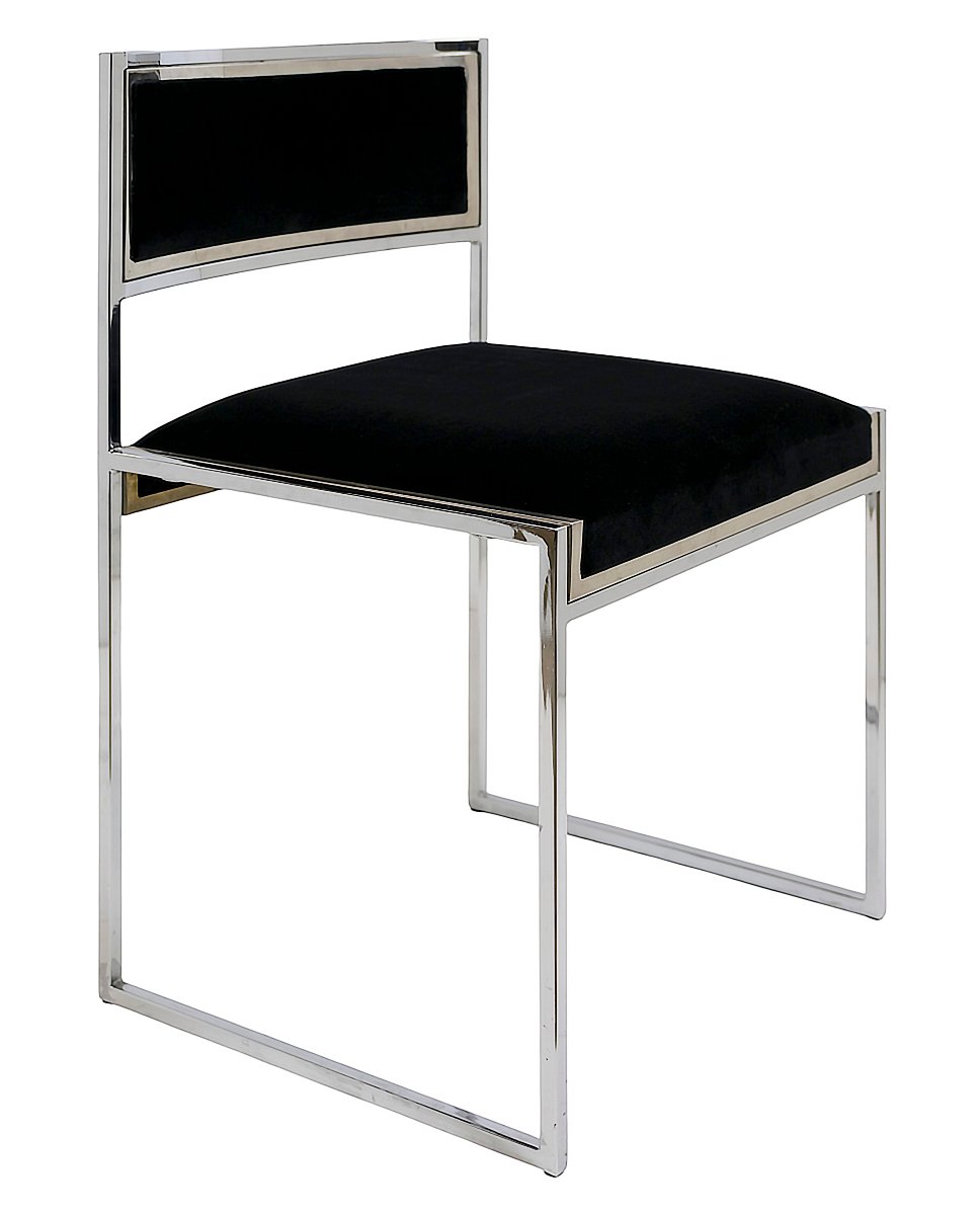 Ensemble de 4 chaises chromées italiennes de style Mid-Century,  Willy Rizzo-photo-2