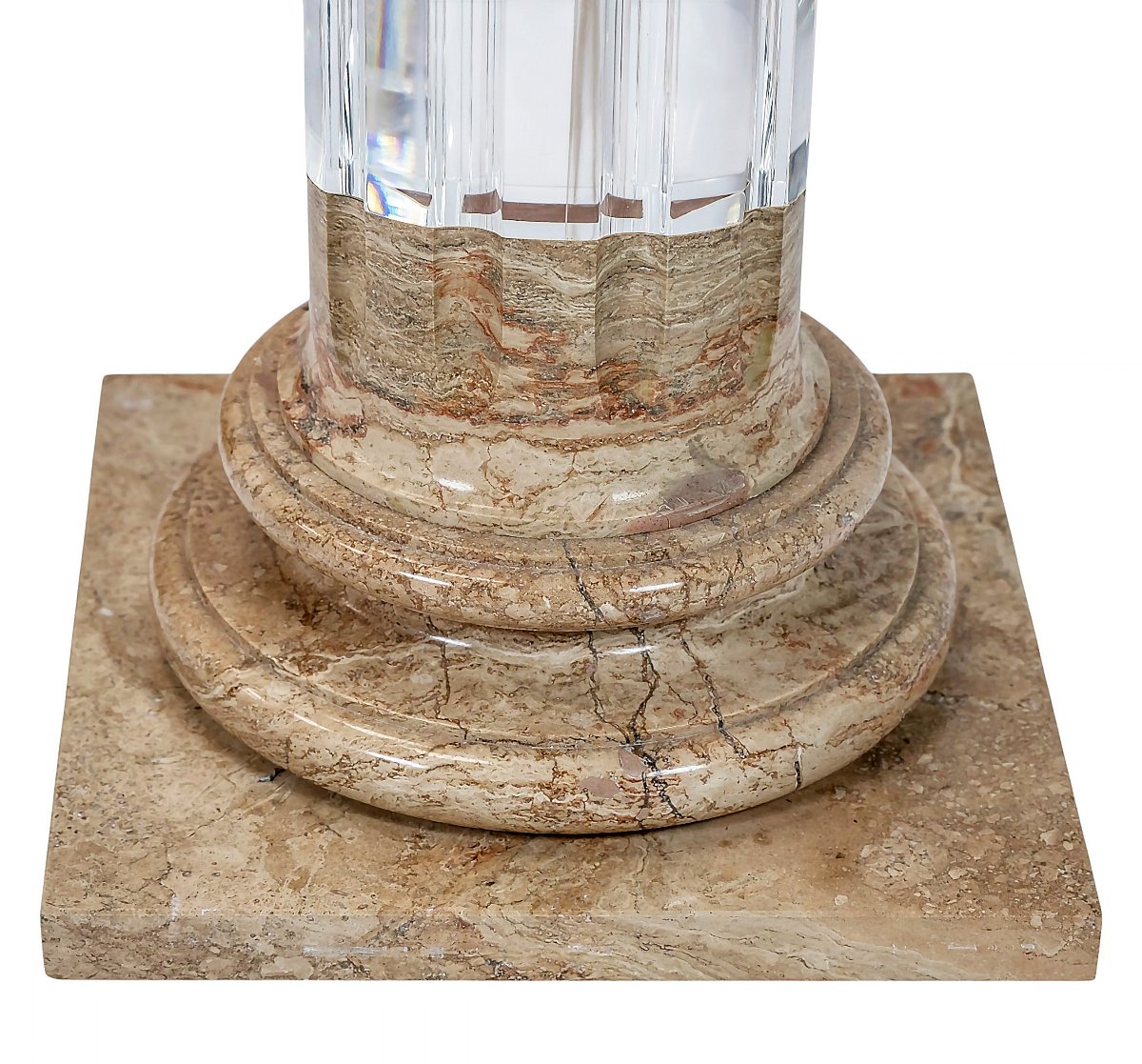 Italian Plexiglas And Travertine Plinth/column/base/stand-photo-2