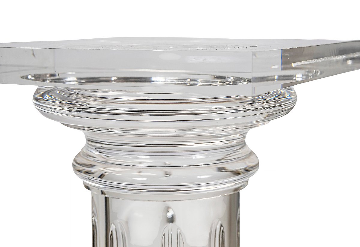 Italian Plexiglas And Travertine Plinth/column/base/stand-photo-2