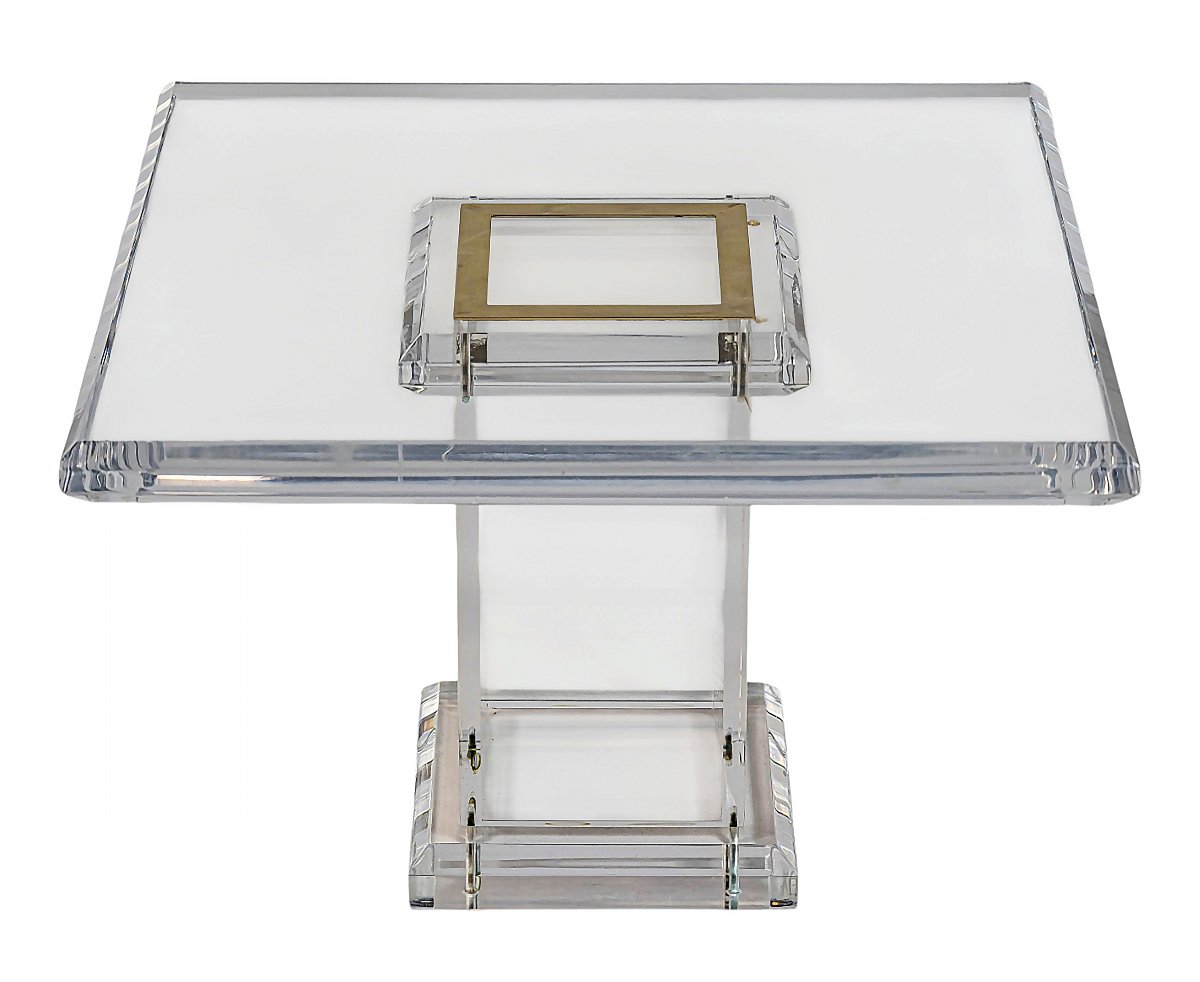 Paire de tables d'appoint/de canapé italiennes en plexiglas, style milieu du siècle-photo-2