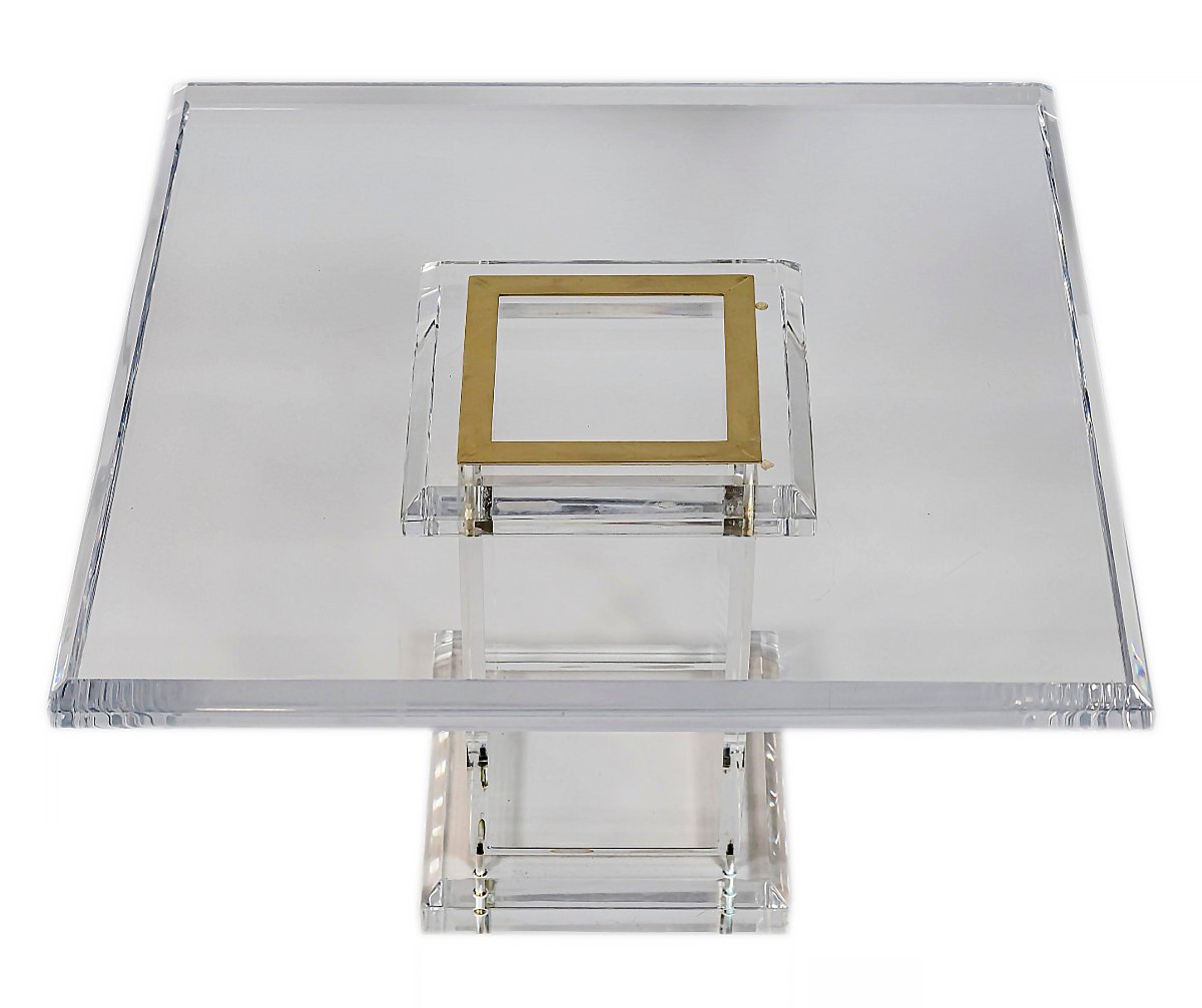 Paire de tables d'appoint/de canapé italiennes en plexiglas, style milieu du siècle-photo-3