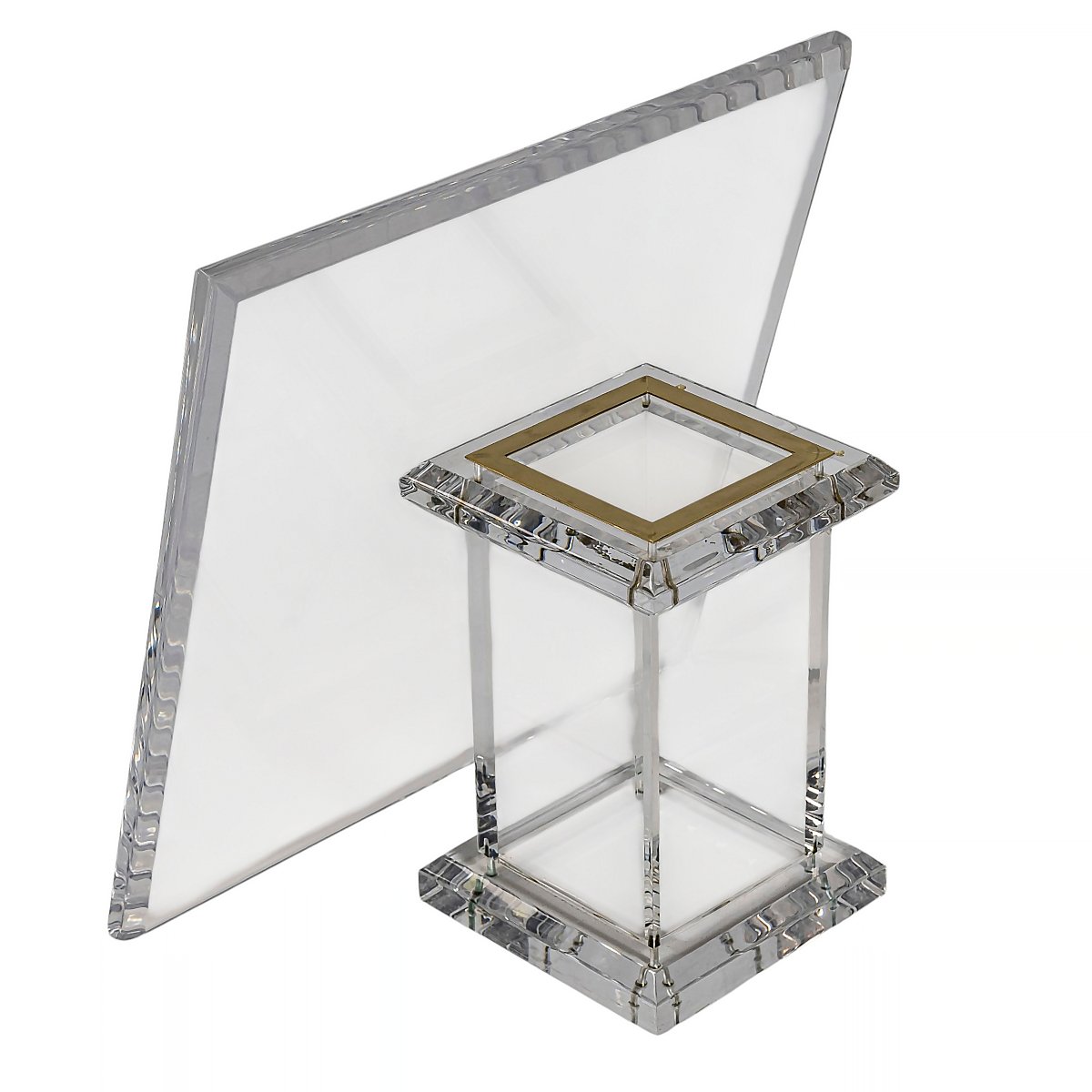 Paire de tables d'appoint/de canapé italiennes en plexiglas, style milieu du siècle-photo-4