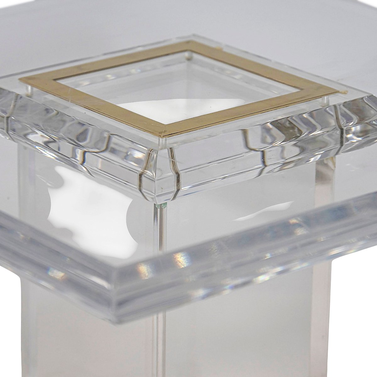 Paire de tables d'appoint/de canapé italiennes en plexiglas, style milieu du siècle-photo-3