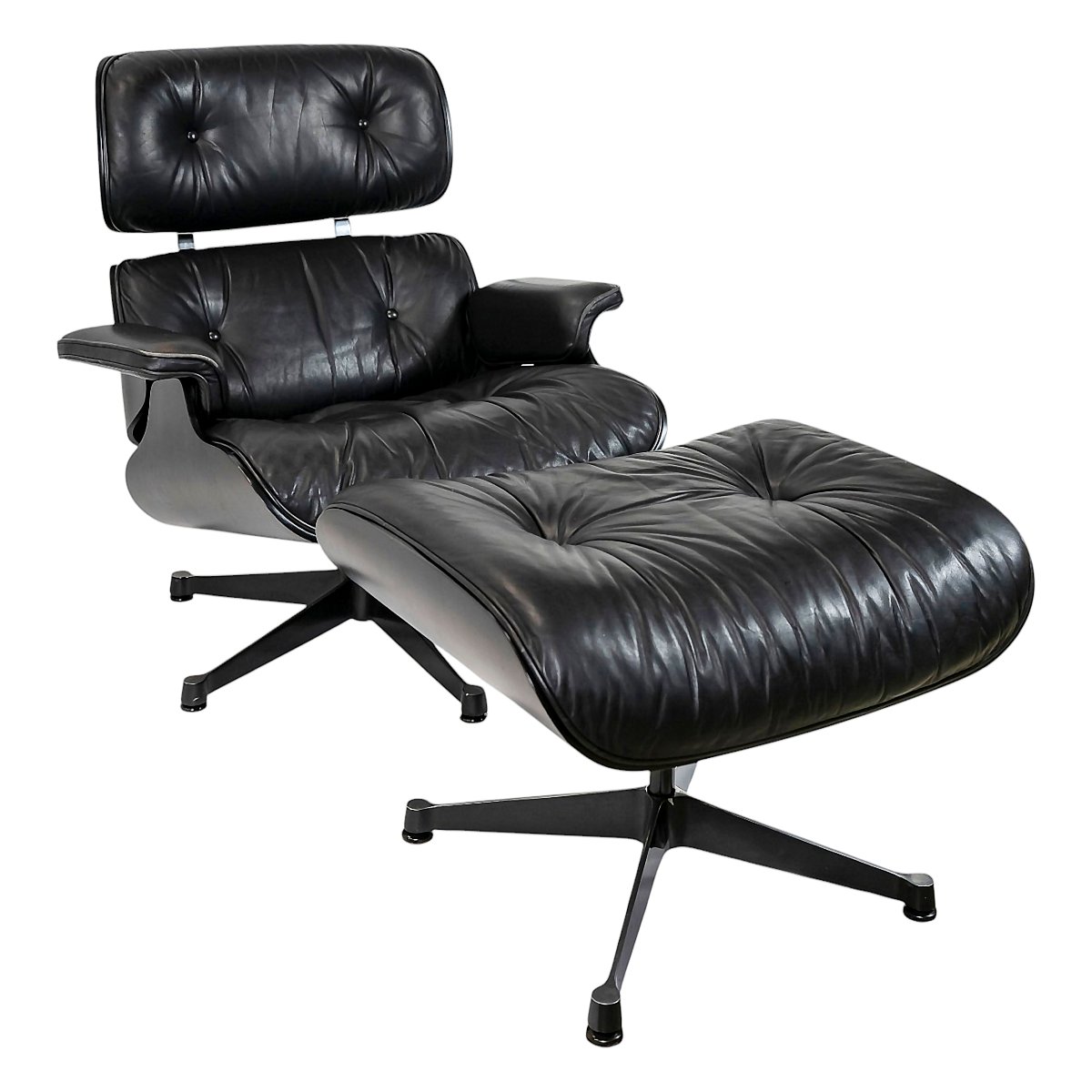 Vintage Eames Lounge Chair And Ottoman Set, Designed By Charles And Ray Eames For Vitra-photo-2