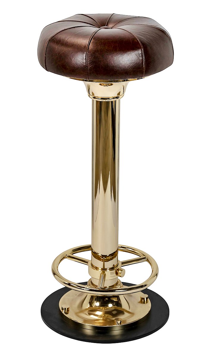 Set Of 4 Italian Brass Mid-century Style Bar Stools/chairs-photo-2