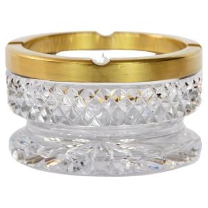 Grand cendrier en cristal taillé français