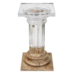 Italian Plexiglas And Travertine Plinth/column/base/stand