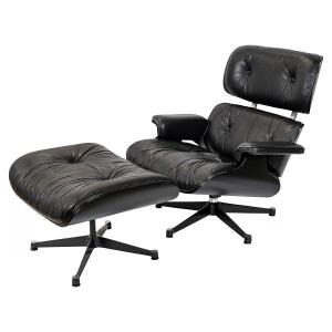 Vintage Eames Lounge Chair And Ottoman Set, Designed By Charles And Ray Eames For Vitra