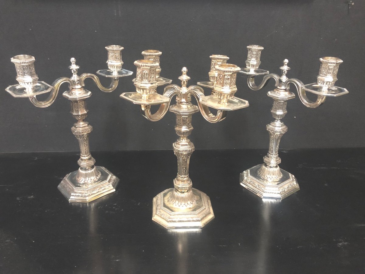 Ensemble Chandeliers Christofle 