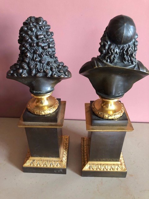 Pair Of Bronze Busts Early XIX°s.-photo-3