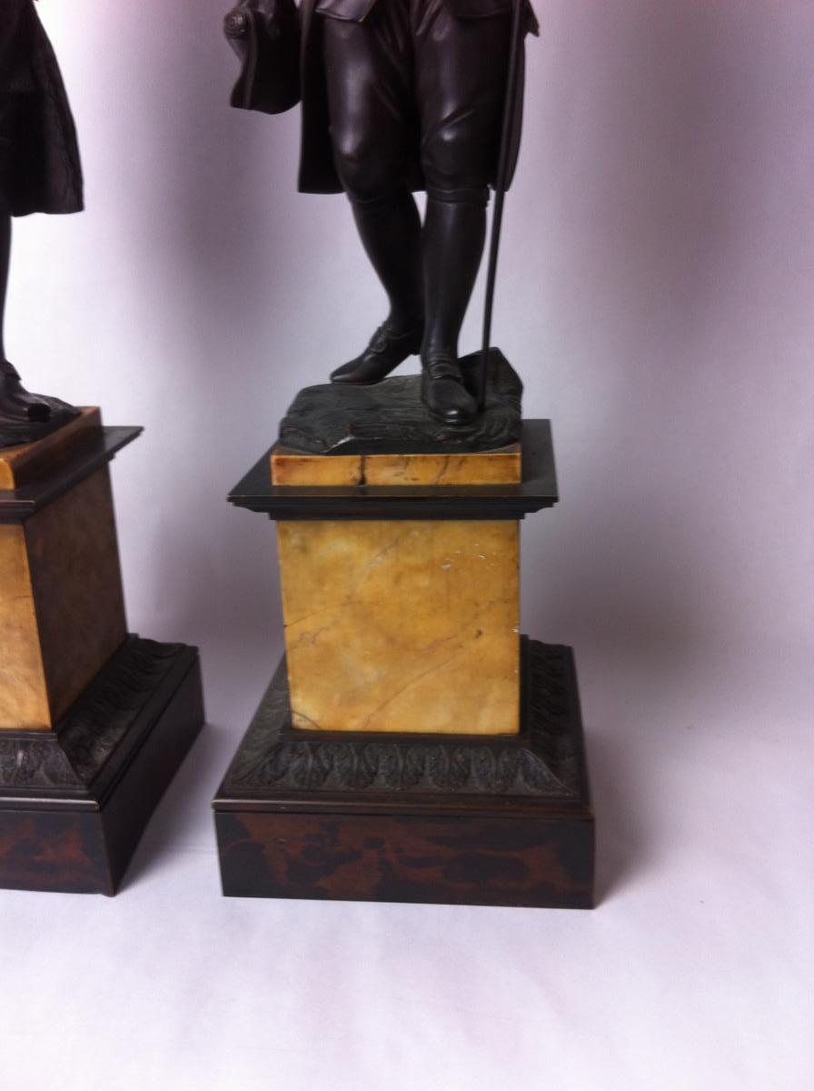 Statues Bronze Voltaire Rousseau 51cm-photo-4