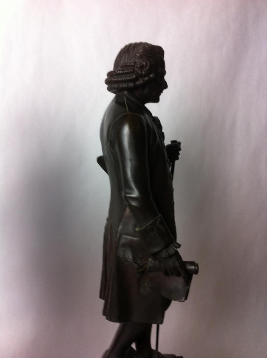 Statues Bronze Voltaire Rousseau 51cm-photo-2