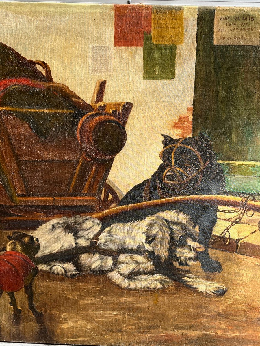 Painting Carriage Pulled By Dogs -photo-3
