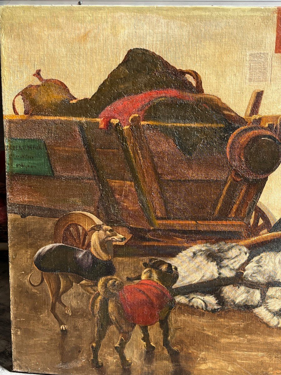 Painting Carriage Pulled By Dogs -photo-4