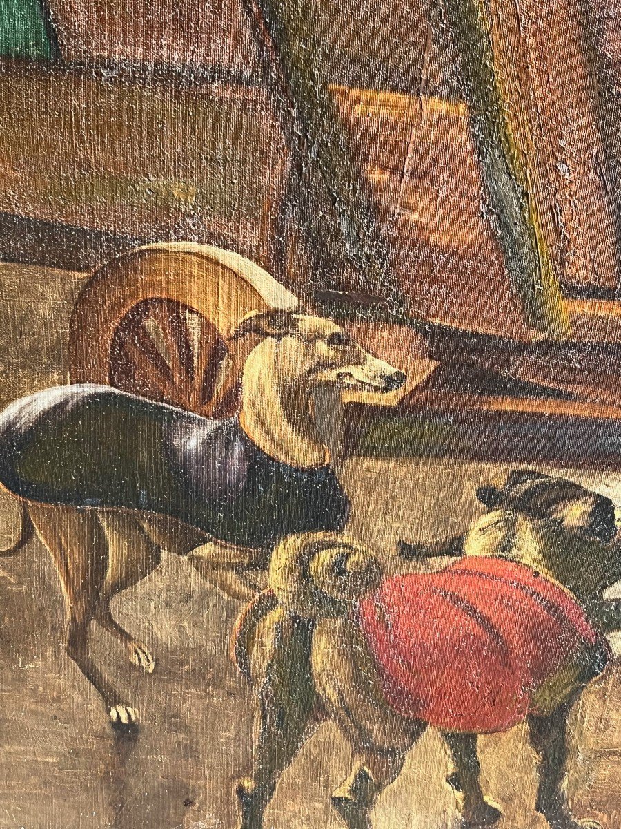 Painting Carriage Pulled By Dogs -photo-3