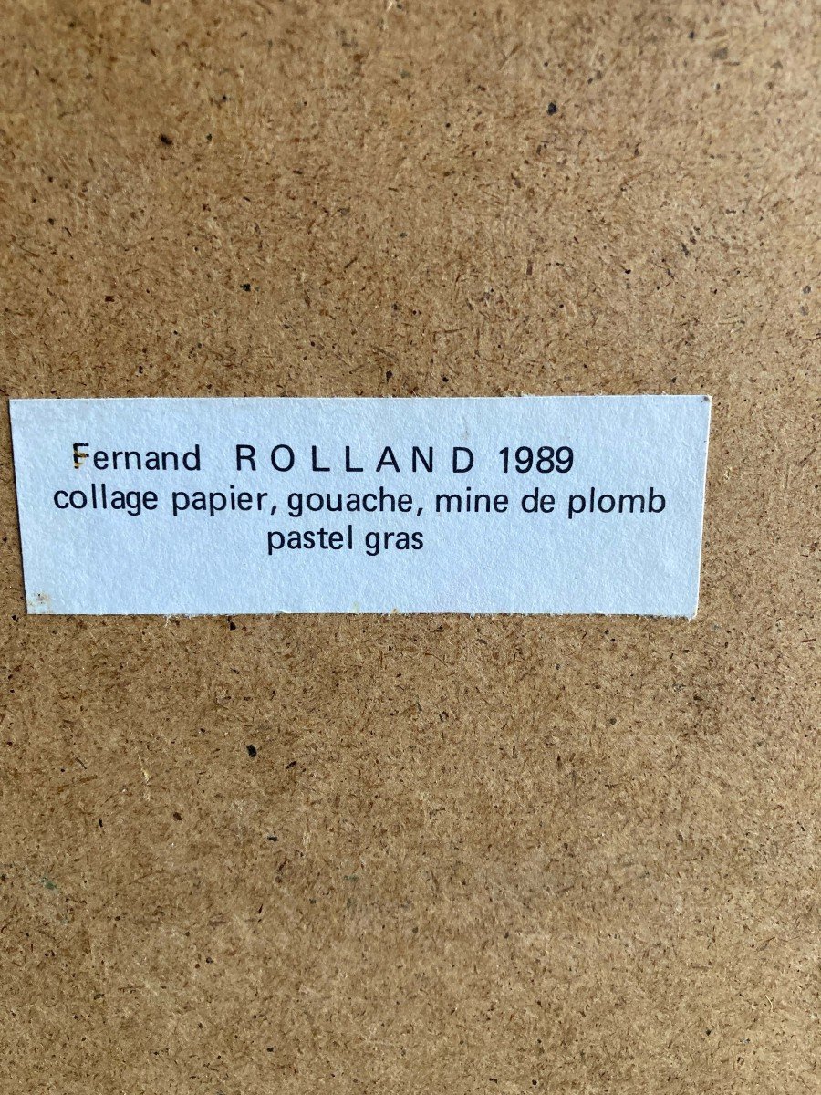 Composition Abstraite Signée Fernand Rolland 1989-photo-1