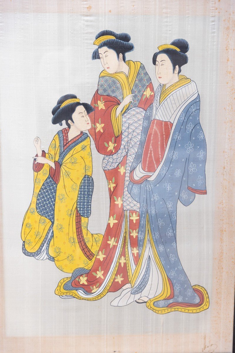 Peinture Japonaise Sur Soie-photo-3