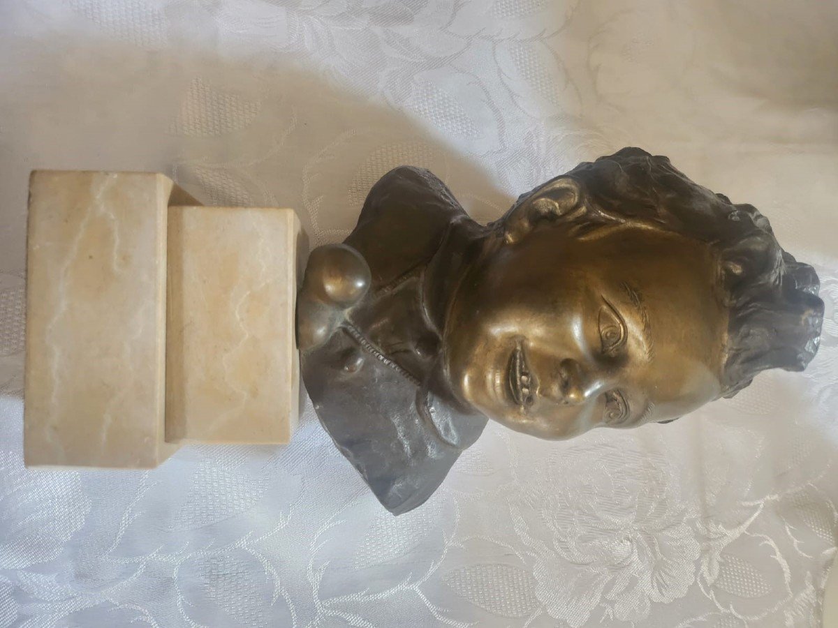 Bronze Bust, Vincenzo Cinque (naples, 1852 - Naples, 1929)  -photo-2