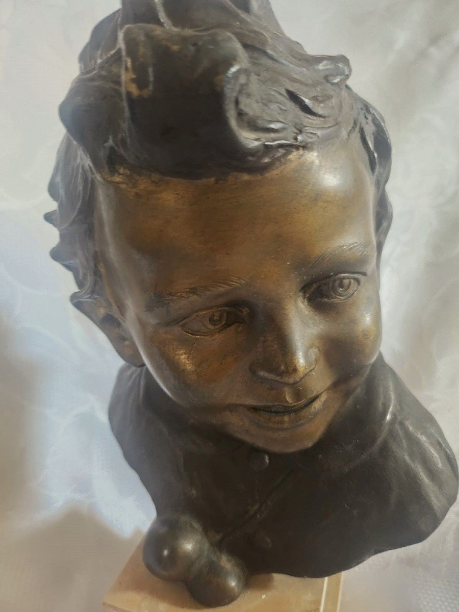 Bronze Bust, Vincenzo Cinque (naples, 1852 - Naples, 1929)  -photo-4