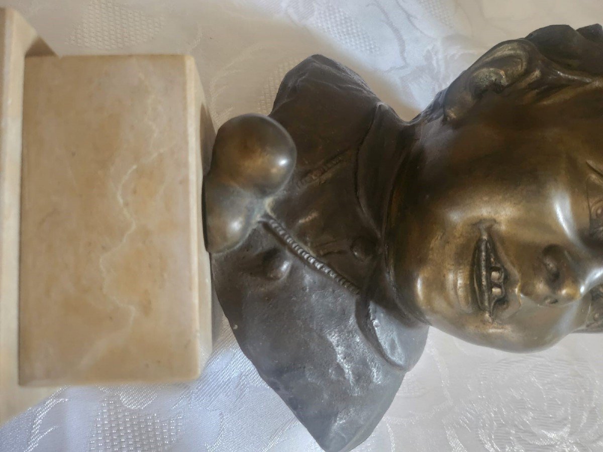 Bronze Bust, Vincenzo Cinque (naples, 1852 - Naples, 1929)  -photo-2