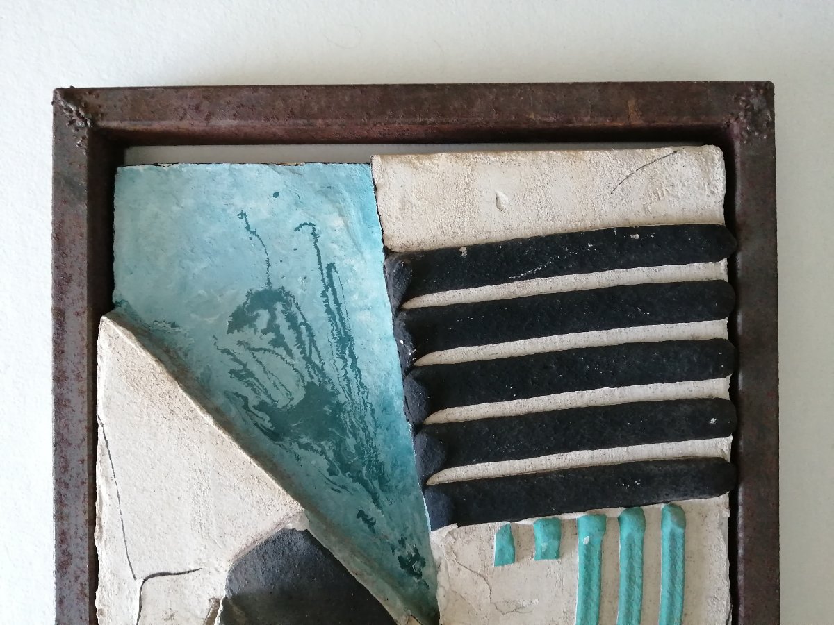 Bas-relief Work With Mixed Technique With Cement Glue, Acrylic Tempera And Iron-photo-2