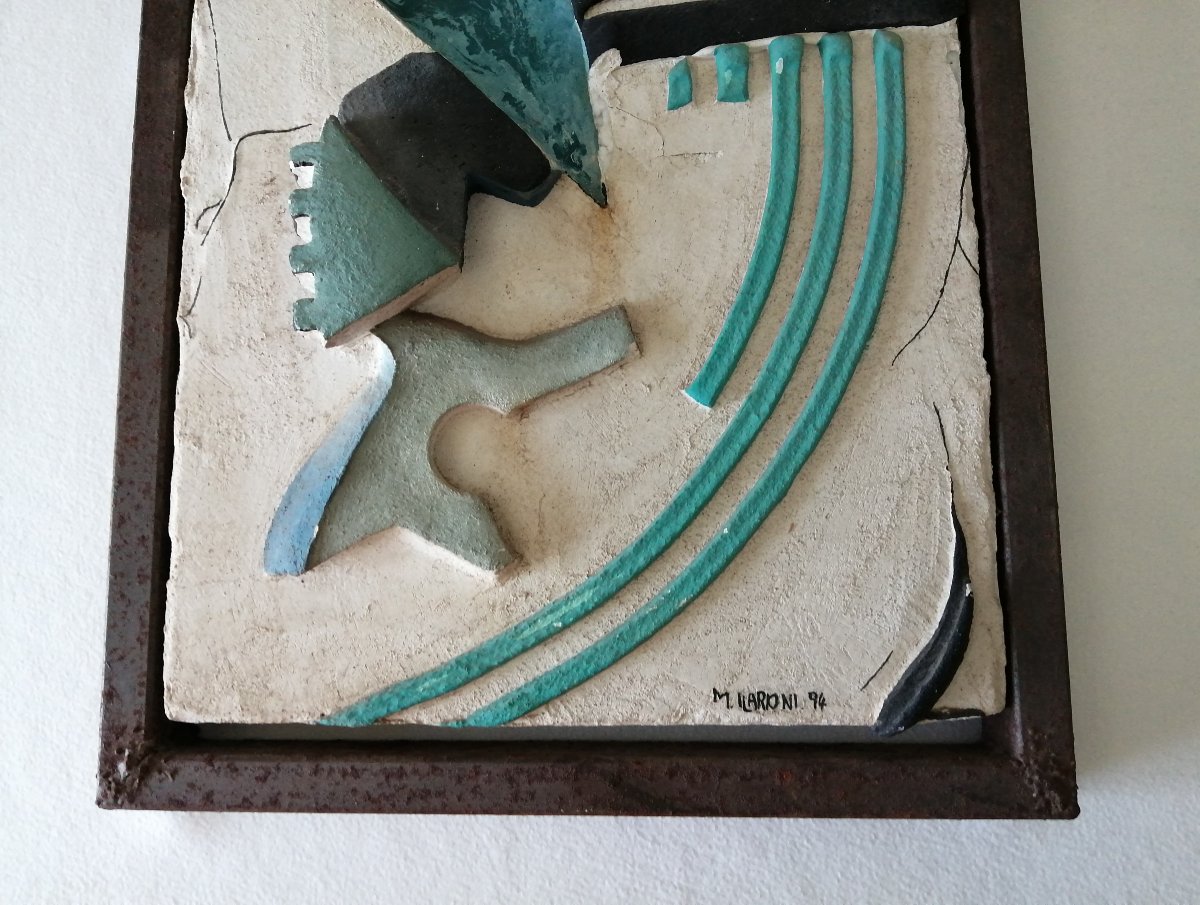 Bas-relief Work With Mixed Technique With Cement Glue, Acrylic Tempera And Iron-photo-1