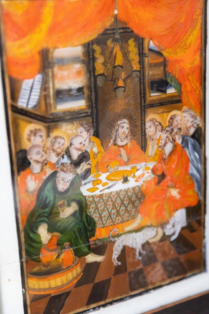 Dernier repas,  huile sur verre-photo-3