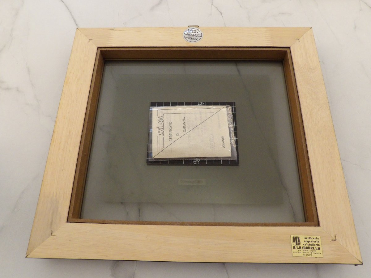 Bas-relief sur plaque d'argent peinte à la main-photo-2