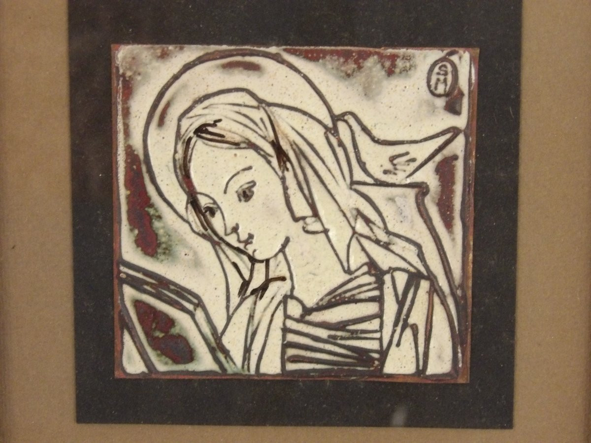 Enamelled Bas-relief Depicting The Madonna By The Artist Sebastiano Milluzzo-photo-3