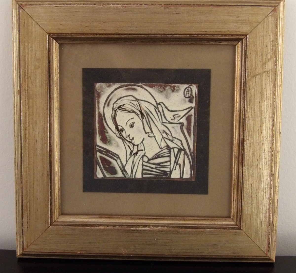 Enamelled Bas-relief Depicting The Madonna By The Artist Sebastiano Milluzzo