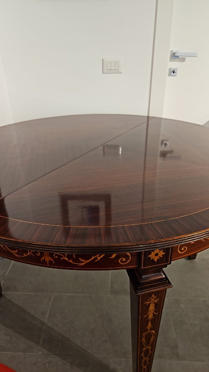 Table ronde en marqueterie-photo-3