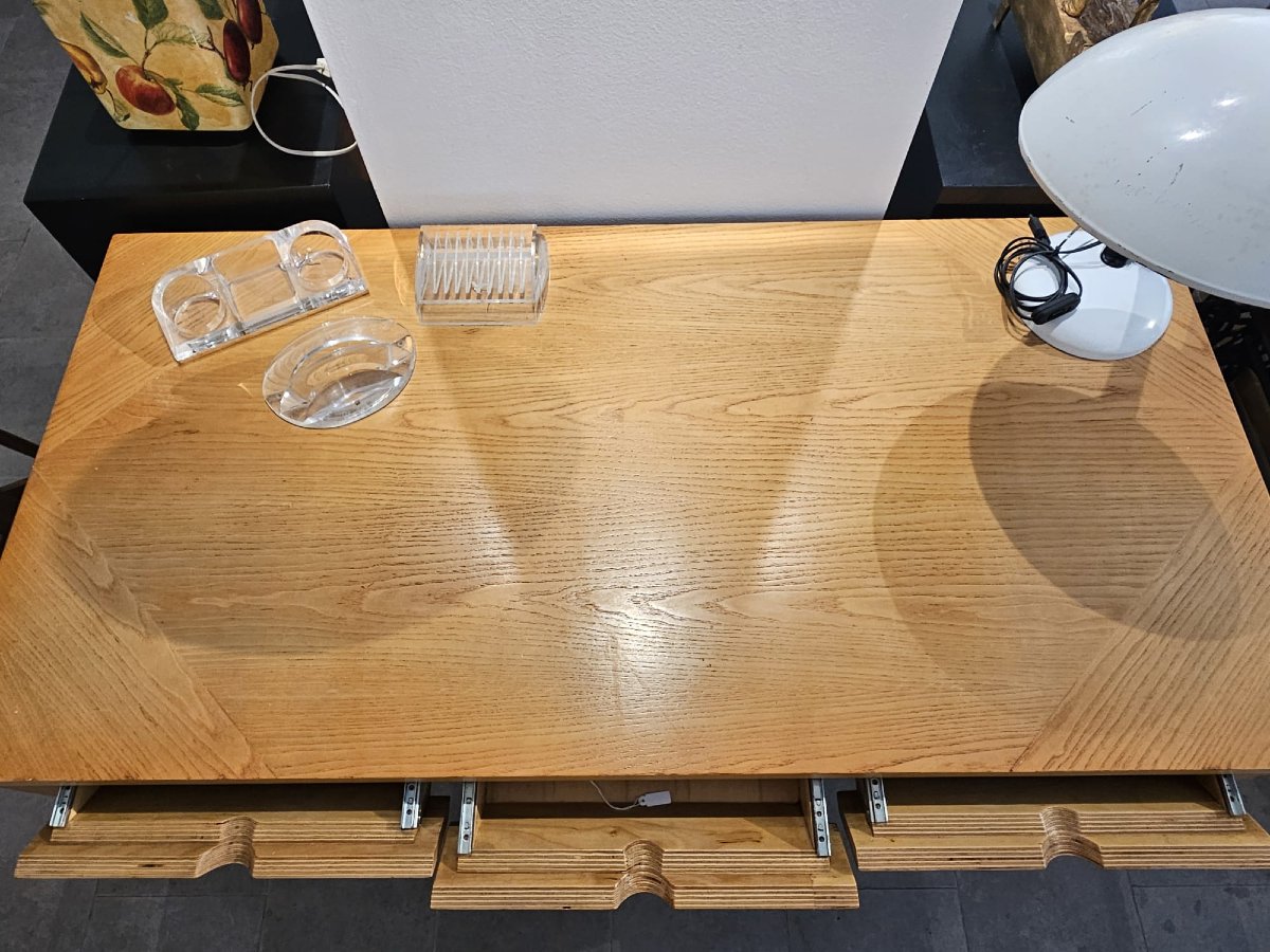 Swedish Writing Desk With Three Pull-out Drawers, Made Of Maple, From The 1970s-photo-3