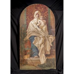 La Vierge à l'Enfant, Retable à l'Huile Sur Toile