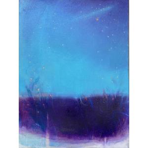 Huile, acrylique et pastels sur toile de jute,  Jardin des étoiles – Claudio Sapienza 2024   