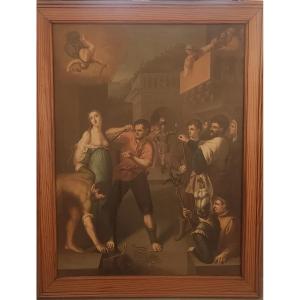 Martyre de sainte Agathe Oléographie sur toile