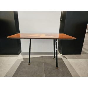 Low Coffee Table Made Of Carved, Inlaid Wood