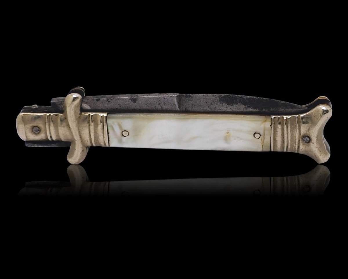 Ancien Couteau Dague Pliant  De La 2e Moitié Du XIXe Siècle, Vers 1850.-photo-3