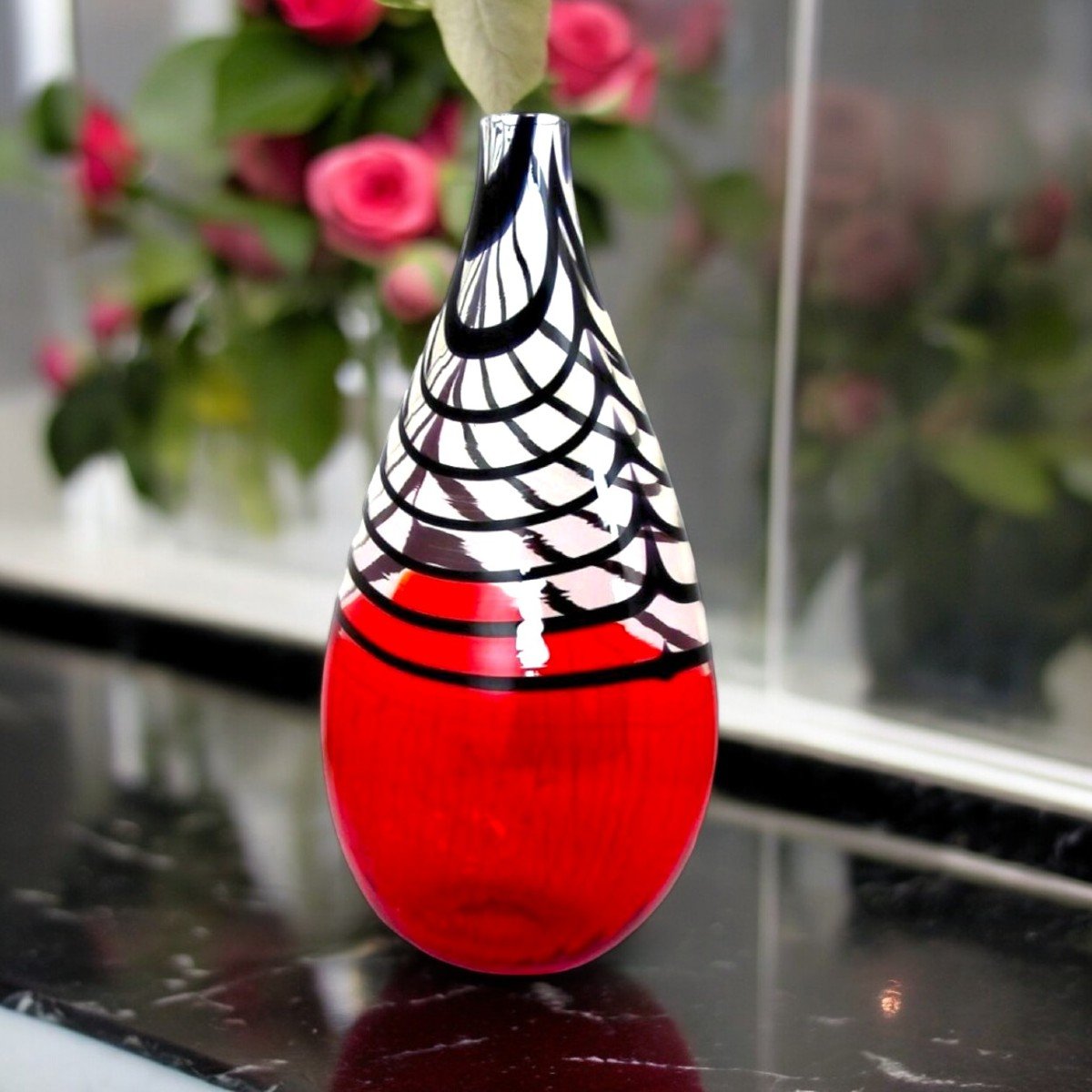 Vase En Verre Soufflé De Murano  Par Le Maître Adriano Dalla Valentina-photo-2