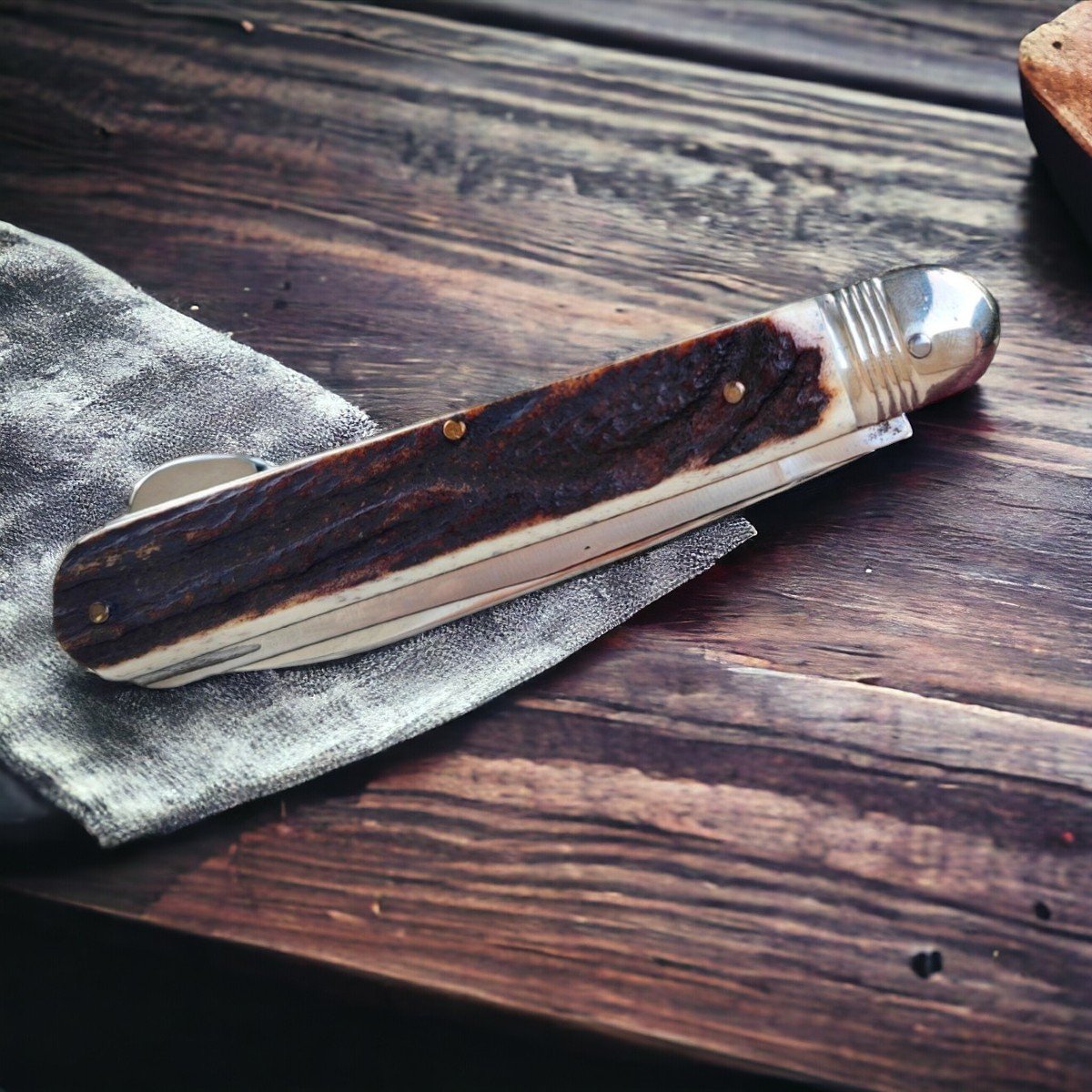 Couteau De Chasse ° Pompe En Bois De Cerf,  Pius Lang  Années 1970, Série Limitée-photo-2