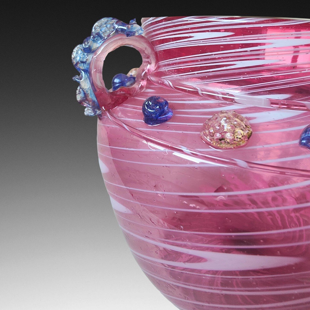 Murano Dr. Antonio Salviati 1880 Ca Blown Glass Vase, -photo-3