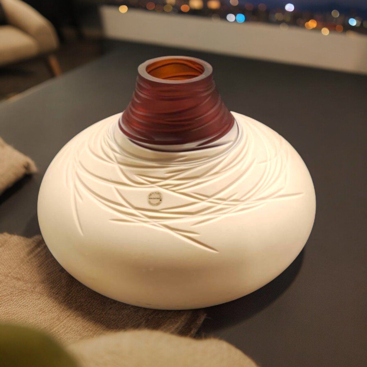 Salviati, Murano *caramel* Vase En Verre -photo-2