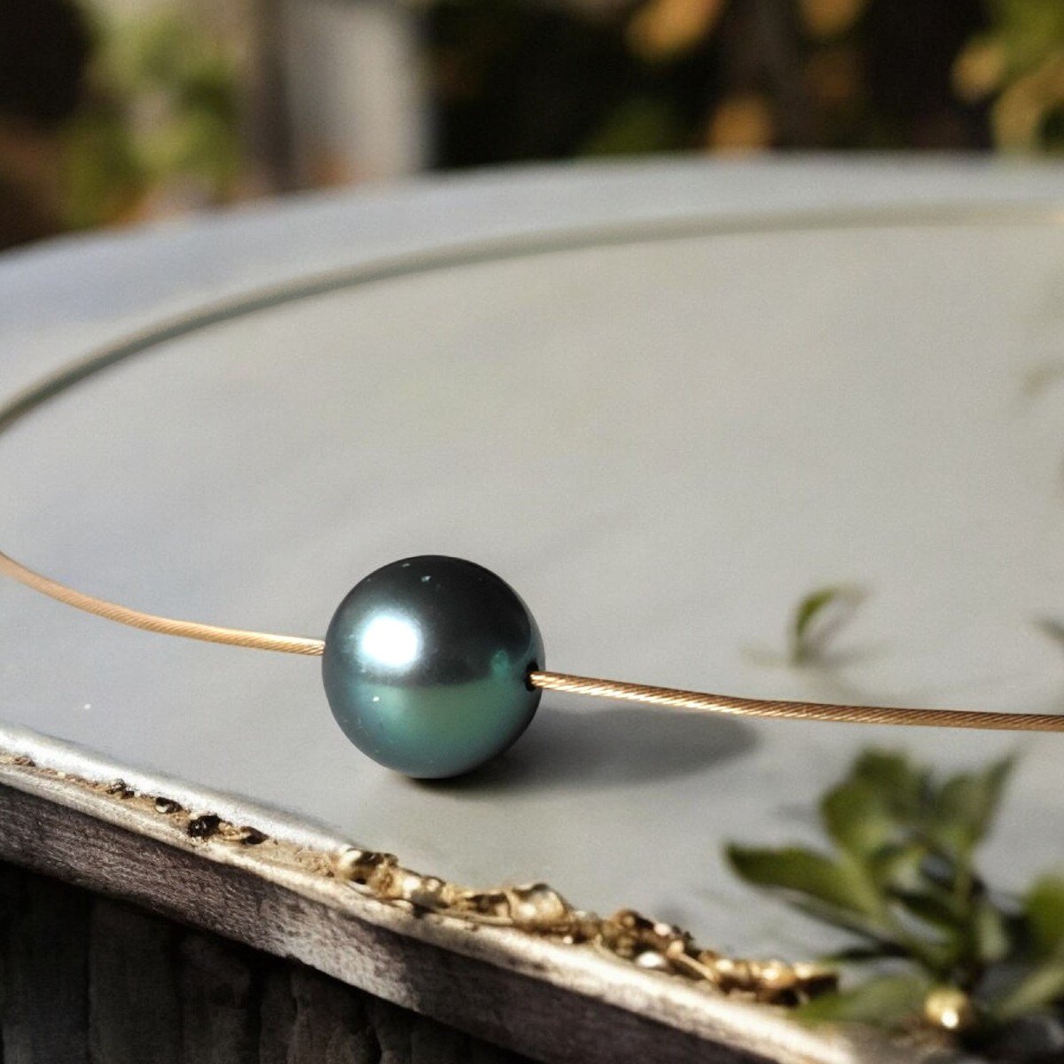 18 Kt Gold Chocker With 10 Mm Tahiti Pearl-photo-1
