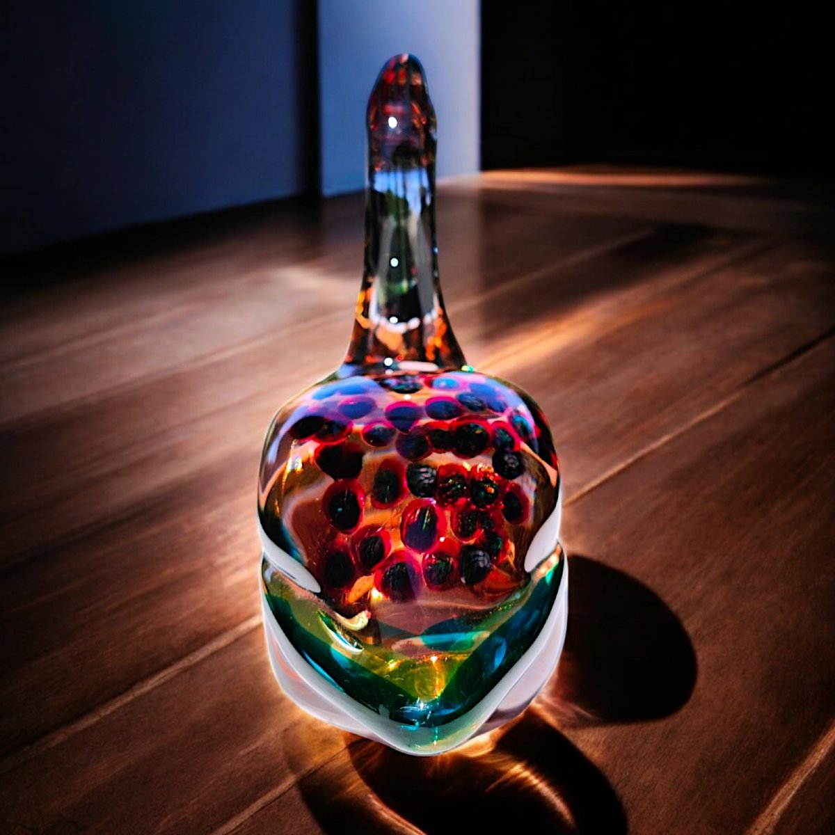 Antonio Da Ros Per Cenedese Canard En Verre Alessandrite Et Murrine, Murano 1962-photo-3