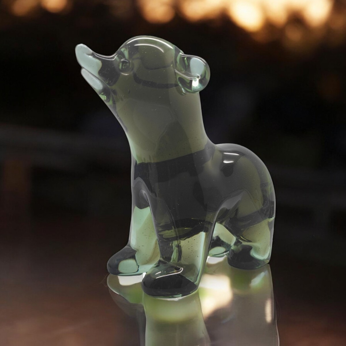 1957 - Seguso Vetri d'Arte Flavio Poli, Ours En Verre De Murano Néodyme, modèle 11692-photo-2