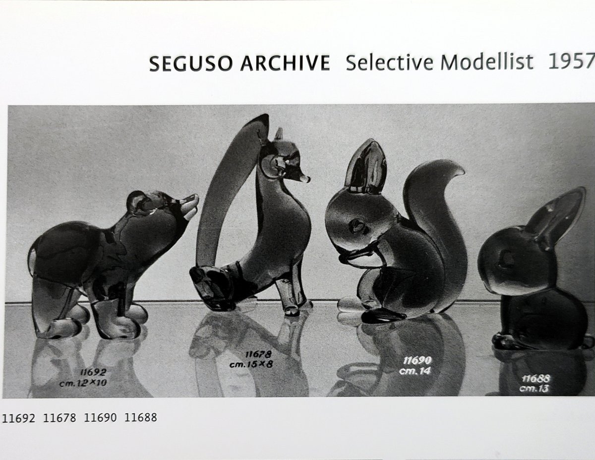 1957 - Seguso Vetri d'Arte Flavio Poli, Ours En Verre De Murano Néodyme, modèle 11692-photo-3