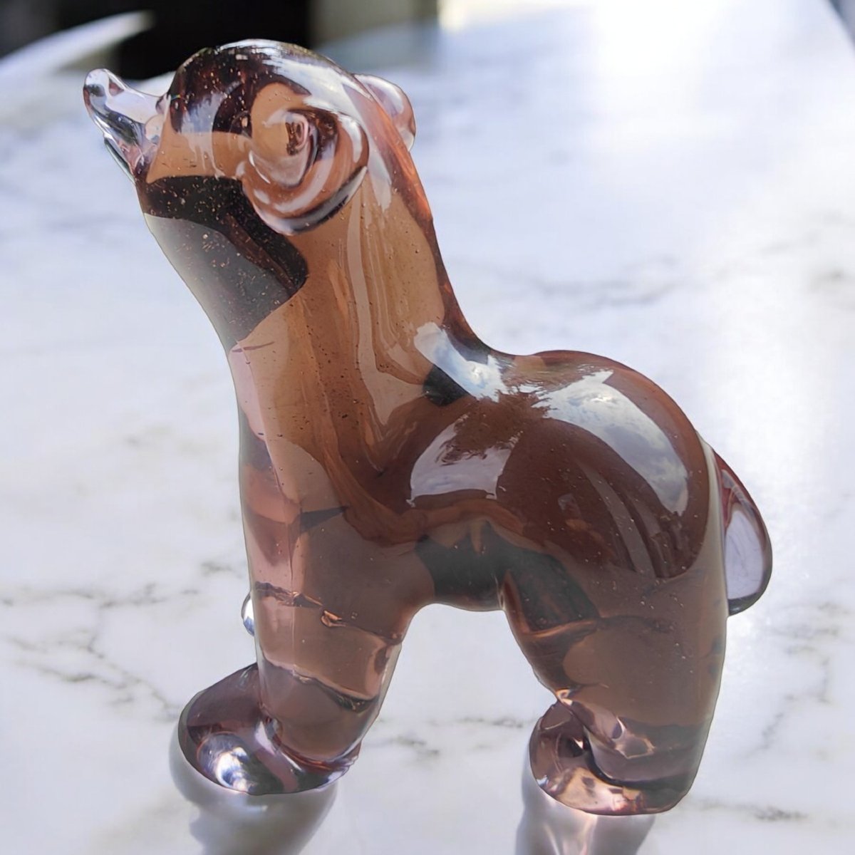 1957 - Seguso Vetri d'Arte Flavio Poli, Ours En Verre De Murano Néodyme, modèle 11692-photo-7