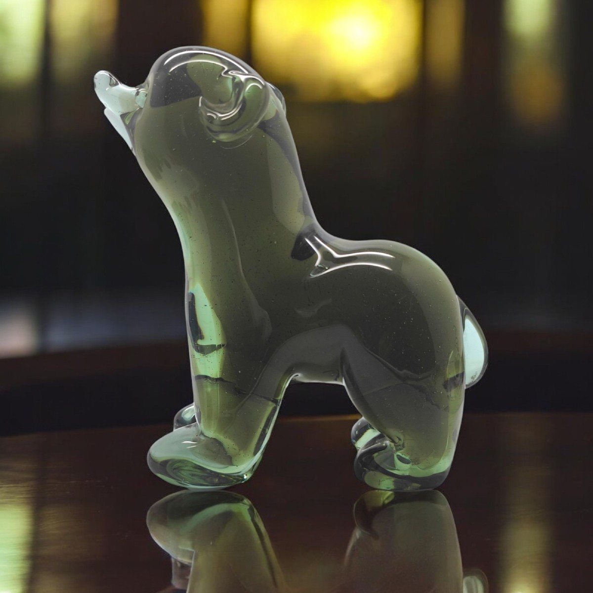 1957 - Seguso Vetri d'Arte Flavio Poli, Ours En Verre De Murano Néodyme, modèle 11692
