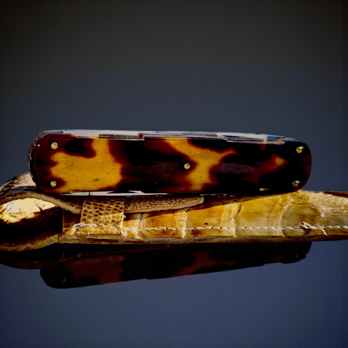 Custom Made Shell Multiblade 4 Pen Blades Pocket Folding Knife-photo-2