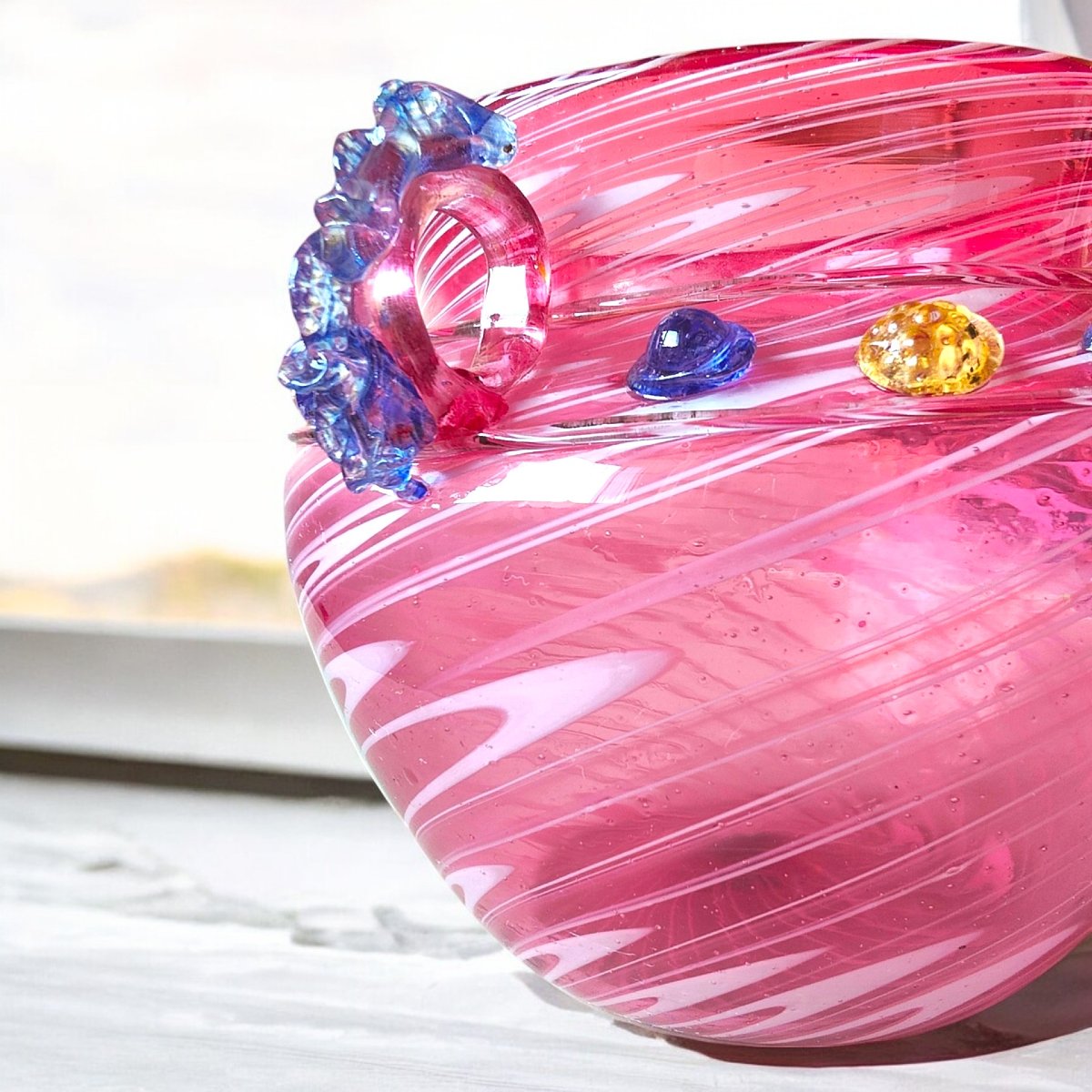 Murano Ca. 1880 Dr. Antonio Salviati Pink Phoenician Blown Glass Vase-photo-4